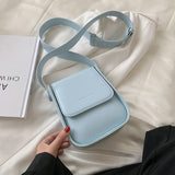 Solid color Leather Crossbody Bags For Women 2021 Travel Handbag Fashion Simple Shoulder Messenger Bag Ladies Cross Body Bag