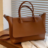 Christmas Gift Vintage Large Tote bag 2021 Winter New High-quality PU Leather Women's Designer Handbag Luxury brand Shoulder Messenger bag