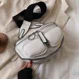 Wide Shoulder Belt Crossbody Bags For Women 2021 Chain Designer Shoulder Messenger Handbags Solid Color Design Hand Bag