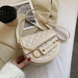 Fashion saddle bag mini mobile phone bag chain small handbag car stitching lady messenger bag casual shoulder bag wallet