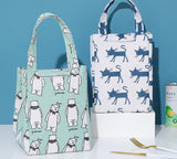 Christmas Gift Cute Cat Thermal Bag Women's Lunch Bag Handle Portable Kid Insulated Cooler Bag Picnic Travel Breakfast Food Bag Box