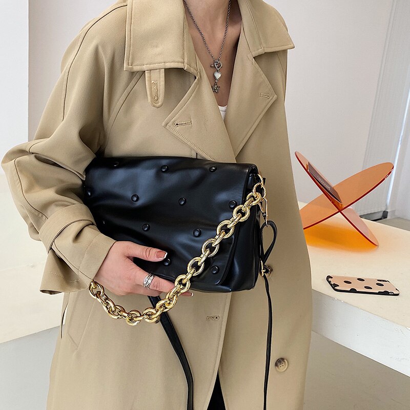 Small Pu Leather Luxury Designer Crossbody Shoulder Bags for Women 2021 Winter Fashion Trends Female Chain Handbags and Purses