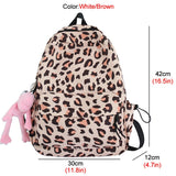 Back to College DCIMOR New Waterproof Nylon Women Backpack Female Leopard Print Travel Bag Teenage Girls Portable Schoolbag Fashion Book Mochila