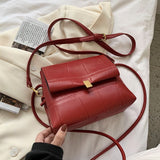 Vintage Stone Pattern Simple PU Leather Crossbody Bags for Women 2020 new Shoulder Handbags and Purses Women's Luxury Hand Bag