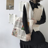 Women Canvas Shoulder Bag Vincent van Gogh Printing Simple Shopping Bags Students' Book Bag Cotton Cloth Handbags Tote For Girls