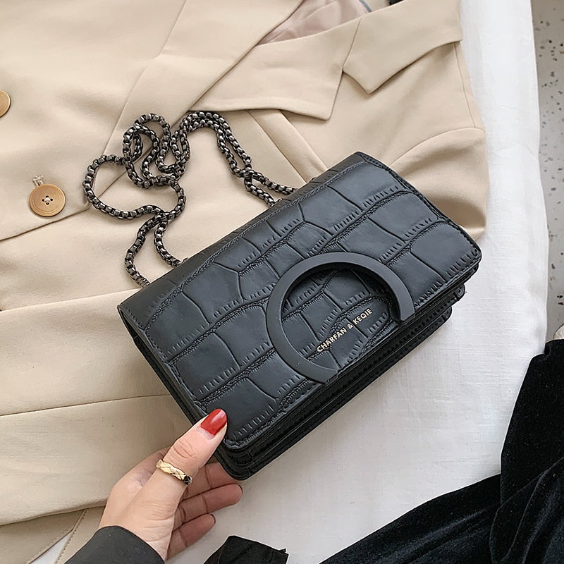 с доставкой Small Stone Pattern PU Leather Hand Bags 2020 Vintage Shoulder Handbags Female Travel Totes Lady Fashion Hand Bags