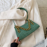 Christmas Gift Burminsa Crocodile Pattern Small Shoulder Bags For Women Chain Brand Designer High Quality Ladies Handbags 2021 Beige Blue Green