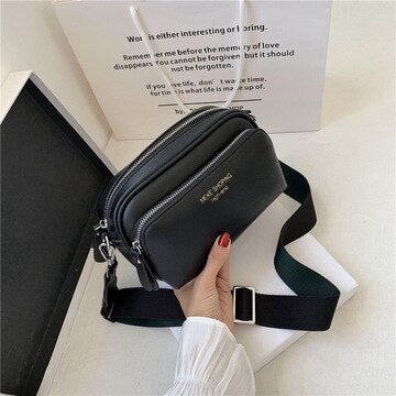 Quality Bags For Women 2021 Fashion Wild Small Square Bag Wide Straps Female Shoulder Bag Casual Solid Color Lady Messenger Bag