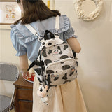 Clear PVC Cow Pattern Backpacks Women Small Purse Kawaii Waterproof Travel Shoulder Bags for Teenager Girls  Zebra Schoolbag