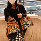 Christmas Gift Handbags For Women 2021 Designer Luxury Leopard Print Crossbody Bag Fashion Bamboo Handl Evening Square Brand Shoulder Purses