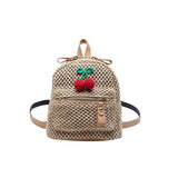 Christmas Gift Summer mini backpack Fashion woven small bag mini backpacks for girls Super small cute little cherry schoolgirl bag