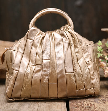 Arliwwi Designer 100% Genuine Leather Tote Shoulder Bags Female Vintage Women's Real Cow Leather Messenger Handbags GJ01