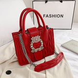 Christmas Gift Sweet Lady Tote bag 2021 Fashion New High quality PU Leather Women's Designer Handbag Diamond Lock Chain Shoulder Messenger Bag