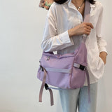 Nylon Design Big Crossbody Bags for Women 2021 Summer Trend Luxury Fashion Travel Shoulder bags Large Capacity  Handbags Purple