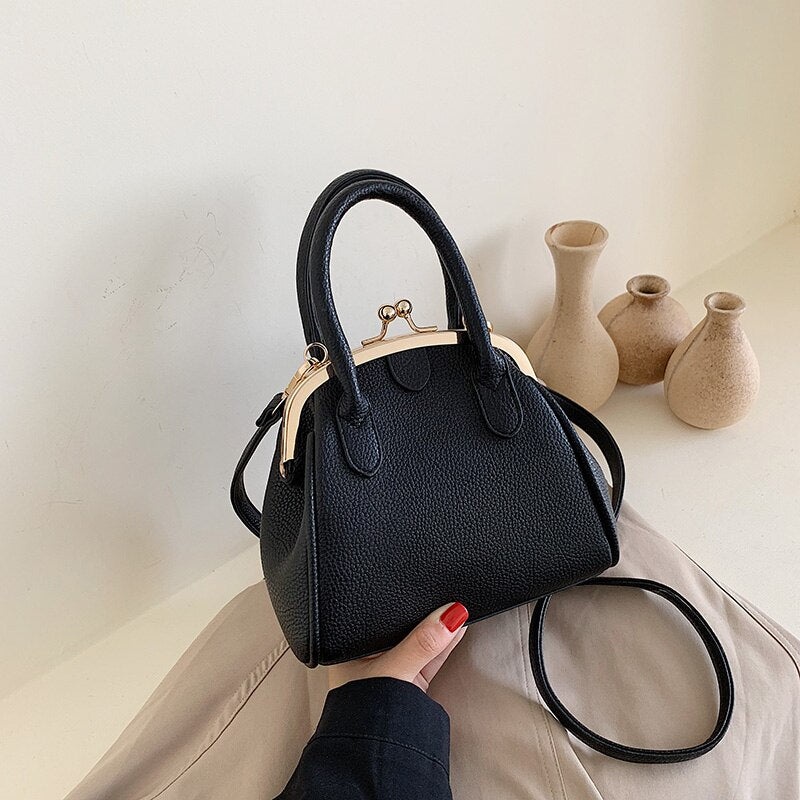 Elegant Female Tote bag 2020 New High quality Leather Women's Designer Handbag Solid color Litchi pattern Shoulder Messenger Bag