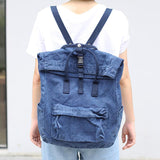 Vintage Washed Denim Backpack Women Teenager Casual Back To School Bag Female Design Fabric Soft Daily Daypack Student Big Bag