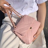 Pink V-line Crossbody Bag for Women 2021 Summer Fashion Sac A Main Female Shoulder Bag Female Handbags and Purses with Handle