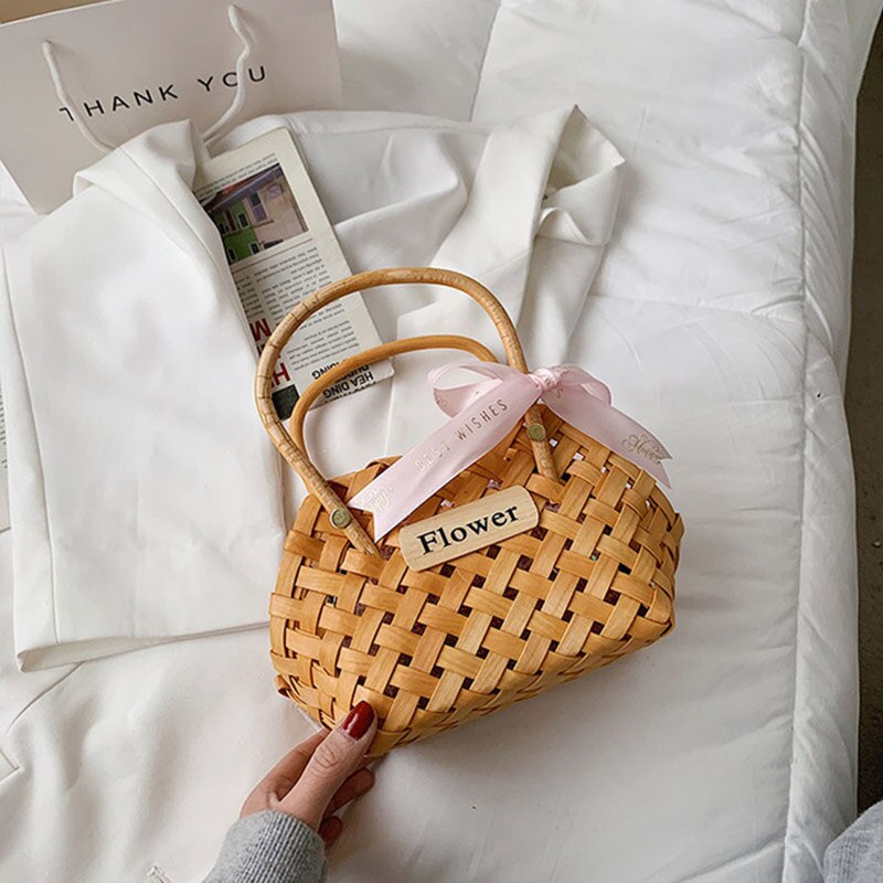Luxury Woven Bucket Bag 2021 Summer Women's Designer Handbag and Purses Female Clutch Travel Bags Small Hand Bag Basket Bags