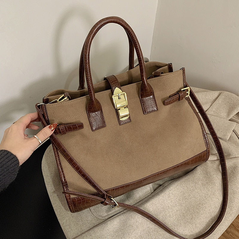 Christmas Gift Vintage Large Tote bag 2021 Fashion New Quality Matte PU Leather Women's Designer Handbag High capacity Shoulder Messenger Bag