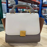 Christmas Gift [EAM] Women New Contrast Color Luxury PU Leather Flap Personality All-match Crossbody Shoulder Bag Fashion Tide 2021 18A1328