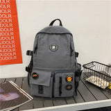 DCIMOR New Multi-pocket Waterproof Nylon Backpack Unisex Large Capacity Solid Color Travel Bag College Couples Schoolbag Mochila
