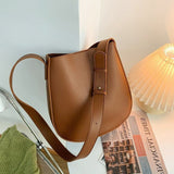 Luxury women Bucket bag PU leather female purse and handbag Large capacity female Shoulder Bags Ladies big Totes bolsas brown
