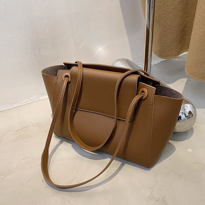 с доставкой New Solid Color PU Leather Crossbody Bags For Women 2021 Women's Brand Designer Large Handbag Shoulder Messenger Bag