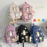 Vvsha Cute Girls Backpack Women Large Capacity Ins Simple School Bags For Teens Female Korean Harajuku School Student Bookbag Ladies 1130