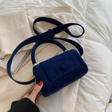 Christmas Gift с доставкой Small Vintage Faux suede Underarm Baguette Shoulder Crossbody Bags For Women 2021 Winter Simple Handbags and Purses
