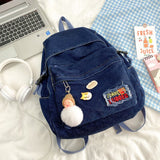 Christmas Gift 2021 new fashion denim backpack High-quality large-capacity women's solid color backpack Suitable for young students' schoolbags
