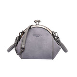 Women Shoulder bag Retro Kiss Lock Crossbody Bags for Female Colored Chains Shell bag Clip wallet Matte pu leather Handbags