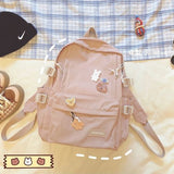 Vvsha Female Korean Harajuku Student Large-capacity School Bag Nylon Multifunctional Outdoor Travel Backpack Fashion All-Match Package