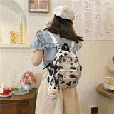 Clear PVC Cow Pattern Backpacks Women Small Purse Kawaii Waterproof Travel Shoulder Bags for Teenager Girls  Zebra Schoolbag