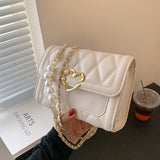 Love lock Tote bag 2021 Fashion New High Quality Patent Leather Women Designer Handbag Lingge pearl Chain Shoulder Messenger Bag