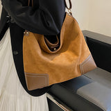 Vvsha Large Capacity Shoulder Bags For Women Vintage Designer Suede Crossbody Bags Simple Elegant Ladies Messenger Bag Casual Handbags