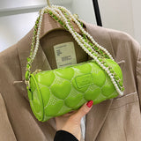 Christmas Gift Women Summer Leather Designer Crossbody Bags Simple Chain Messenger Bag Female Small Green Handbags Pearl Designer Shoulder Bags