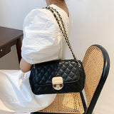 Fashion women Chain Shoulder Bags Diamond Grain Designer Ladies Crossbody messenger Bags PU Leather female Handbags bolsas white
