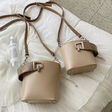Fashion Bucket Luxury Designer Handbags for Women 2021 Retro Crossbody Bags for Women Pu Leather Solid Color Vintage Casual Bag