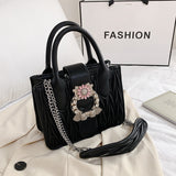 Christmas Gift Sweet Lady Tote bag 2021 Fashion New High quality PU Leather Women's Designer Handbag Diamond Lock Chain Shoulder Messenger Bag
