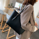 Vvsha 2022 Women's Tote bag Soft PU Leather Handbags Office Ladies Work Hand Bags Purse Pocket Women Composite bag Big Tote Sac Bolsa