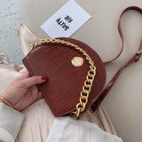 Christmas Gift Luxury Brand Crocodile pattern Saddle bag 2021 New Quality PU Leather Women's Designer Handbag Chain Tote Shoulder Messenger Bag