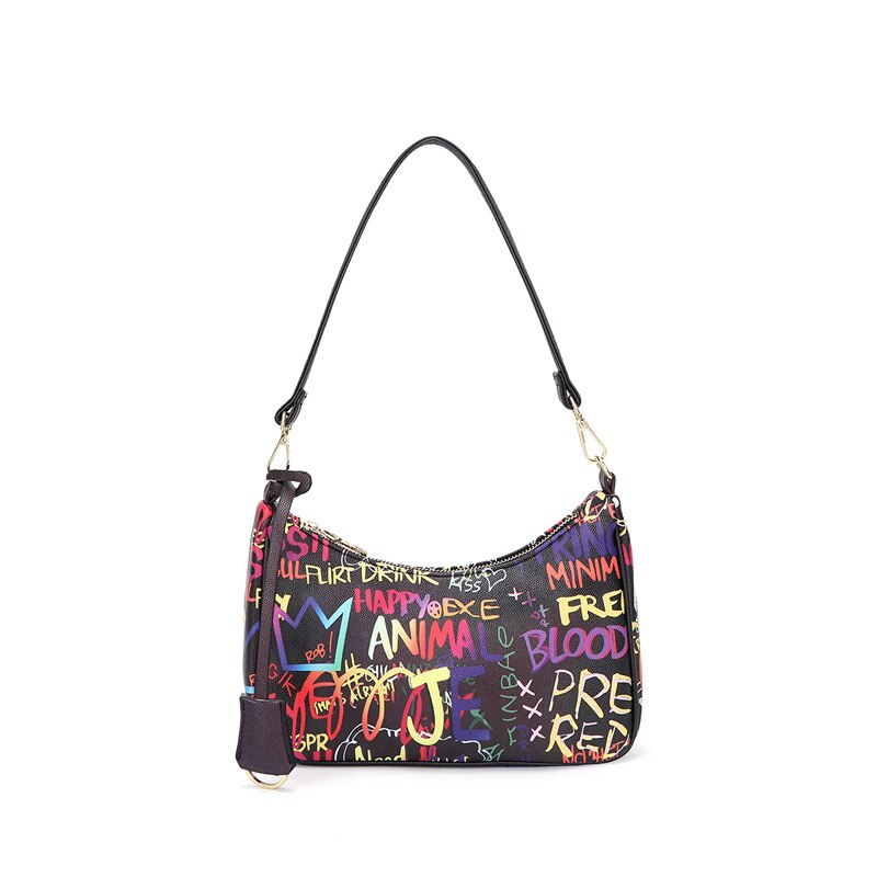 Women Small Pu Leather Shoulder Messenger Bags High Quality Graffiti Ladies Handbag Fashion Designer Female Purses and Handbags