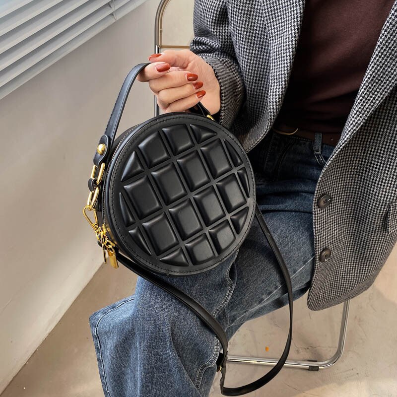 Vvsha Crossbody Bag For Women Luxury Handbags Women Bags Designer Leather Round Small Shoulder Bag Female Zip Purse
