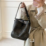 Fashion Designer Luxury Leopard Grain Shopper Shoulder Bag Large Capacity Handbags Women's Bag Female Casual Tote Canvas HandBag