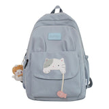 Christmas Gift Cute Kitten Decoration Backpack Women's High Quality Waterproof Nylon Travel Backpack Middle School Student Laptop Bag Schoolbag