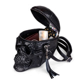 Back to School Hot Sale Punk Skull Bag 3D Black Zipper Purse Portable Shoulder Bag Gothic Bag Skull Bag Motorcycles Bag for Cool Girl