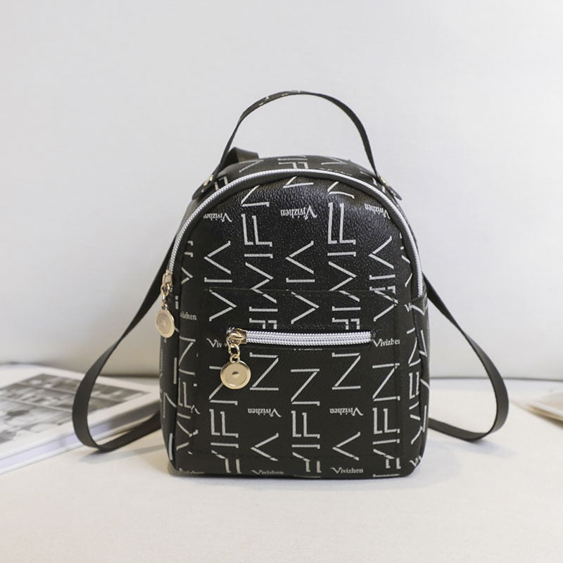 Backpack School Women Cute Bags Fashion 2022 Multi-purpose Letter Printed PU Leather Classic Shoulder Bag for Women Mochilas