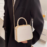 Vvsha Chain Fashion Crossbody Bag Female Luxury Leather Shoulder Bag Simple All Match Handbags Women's Top Handle Design Messenger Bag