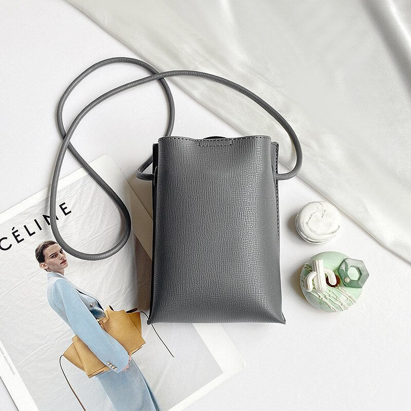Vvsha Korean Style Vertical Phone Bag For Women 2023 Simple Fashion Cellphone Pouch Femme Pure Color Crossbody Purse And Musette Bag