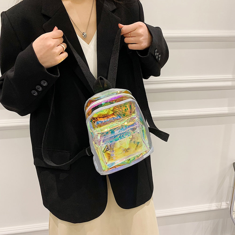 New Fashion Mini Women Backpack Transparent PVC Cute Kids Girls School Bags Student Small Bookbags Casual Female Travel Bagpack